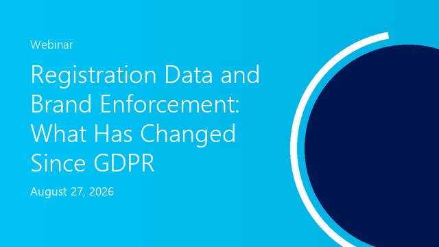 Registration Data and Brand Enforcement Since GDPR