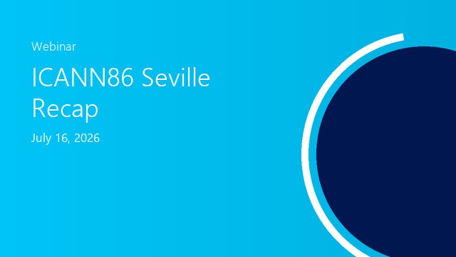 ICANN86 Seville Recap